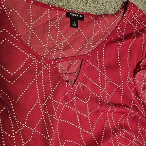 Torrid Pink Geometric Blouse